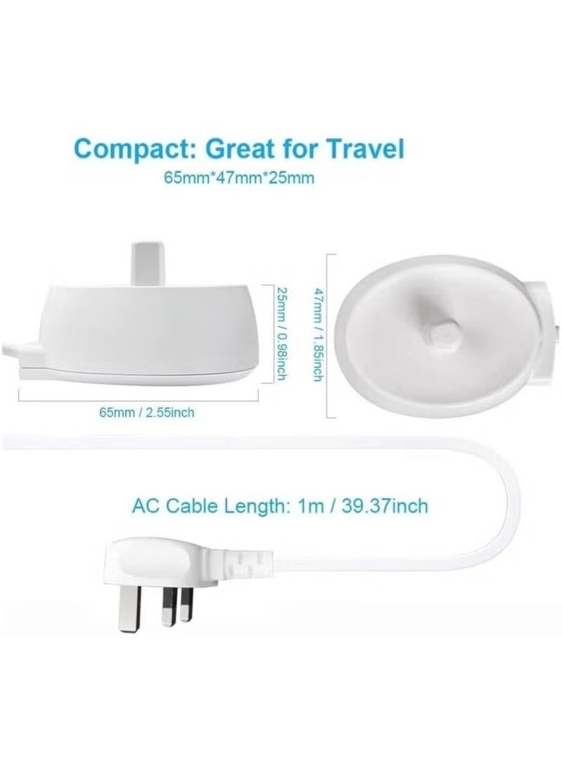 For Oral B Electric Toothbrush Charger Type 3757 Chargers for Oral B Pro 1 650 Pro 2 2500 Pro 3 3500 Smart 4 6 iO 4 5 6 Kids Vitality Genius X 8000 Toothbrushes Charging Adapter UK Plug - Image 3